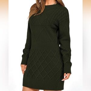 NWT PRETTYGARDEN Green Knit Sweater Dress